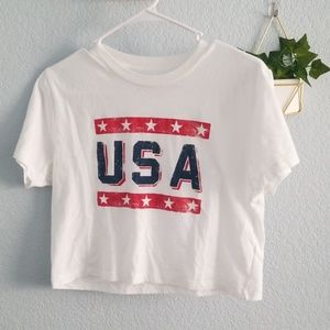USA cropped tee